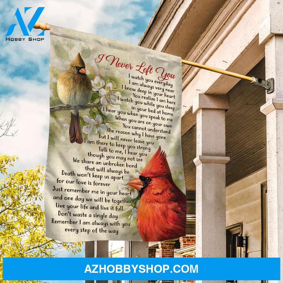 Beautiful cardinal, Spring forest, Jasmine flower, I never left you - Heaven Flag