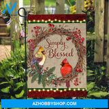 Beautiful cranberry wreath, Pretty cardinal, Simply blessed - Jesus Flag