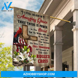 Beautiful cross, Red cardinal, Lily flower, I still believe in amazing grace - Jesus Flag