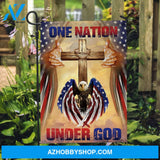 Beautiful eagle, Cross symbol, US flag drawing, One nation under God - Jesus Flag