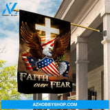 Beautiful eagle painting, Warrior drawing, White cross, Faith over fear - Jesus Flag