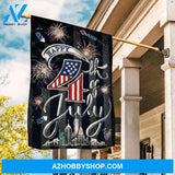 Beautiful firework, Black night, Happy 4th of July - Jesus Flag