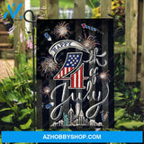 Beautiful firework, Black night, Happy 4th of July - Jesus Flag
