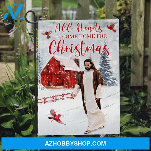 Beautiful flag, Winter vibe Happy Christmas, Jesus painting, All hearts come home for Christmas - Jesus Flag
