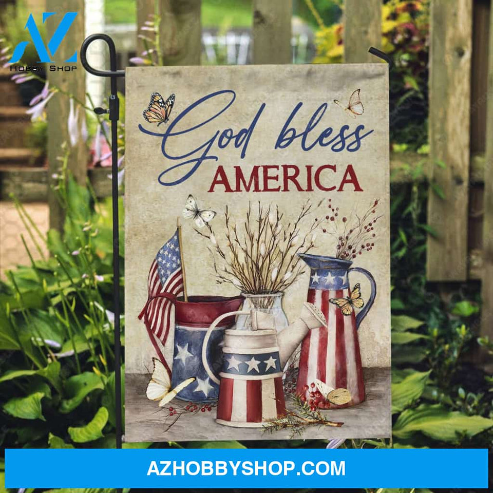 Beautiful flower vase, Attractive US flag, God bless America- Jesus Flag
