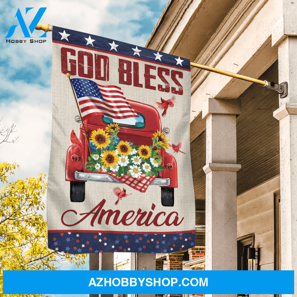 Beautiful ladybug car, Brilliant flower, US flag drawing, God bless America - Jesus Flag