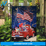 Beautiful night, Colorful firework, US flag, Ladybug car, God bless America - Jesus Flag