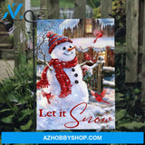 Beautiful snowman, Christmas is coming, Red cardinal, Let it snow - Jesus Flag