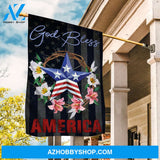 Beautiful star, Flower wreath, US flag, God bless America - Jesus Flag
