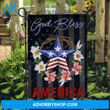 Beautiful star, Flower wreath, US flag, God bless America - Jesus Flag