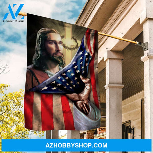 Beautiful US flag, The life of Jesus, Crown of thorn - Jesus Flag