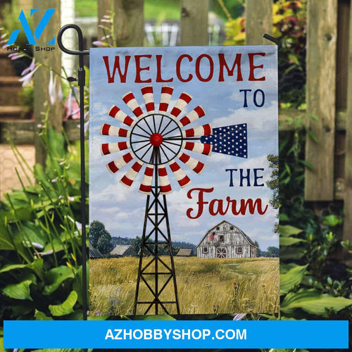 Beautiful windmill, Green meadow, Blue sky, Welcome to the farm - Jesus Flag