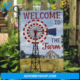 Beautiful windmill, Green meadow, Blue sky, Welcome to the farm - Jesus Flag