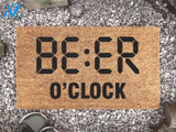 Beer O Clock Welcome Mat - Funny Custom Doormats - Fathers Day - Personalized Mat - Gift For Dad - Gifts For Guys -