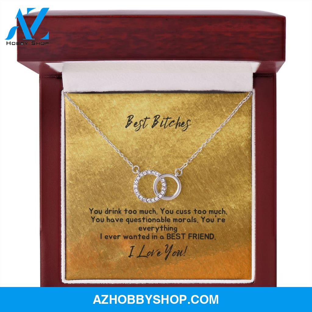 Best Bitches - Best Friend - Perfect Pair Silver Necklace