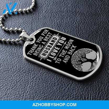 Best Husband - Graphical Dog Tag & Ball chain (steel)