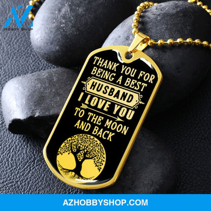 Best Husband - Graphical Dog Tag & Ball chain (steel)