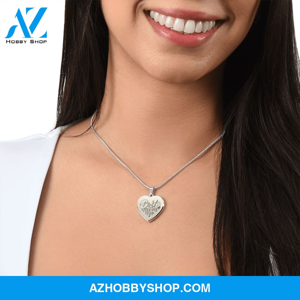 Best Mom Ever - Engraved Heart Necklace