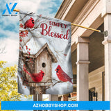 Big cardinal, Beautiful birdhouse, Cranberry forest, Simply blessed - Jesus Flag