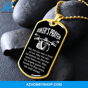 Biker's Prayer - Graphical Dog Tag & Ball chain (steel) man