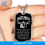 Biker's Prayer - Graphical Dog Tag & Ball chain (steel) man