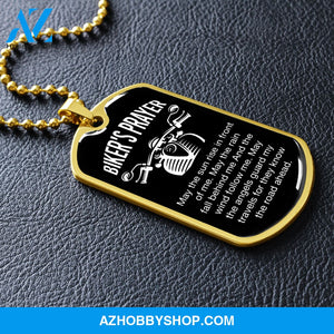 Biker's Prayer - Graphical Dog Tag & Ball chain (steel) man