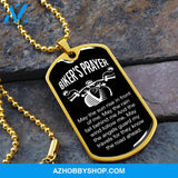 Biker's Prayer - Graphical Dog Tag & Ball chain (steel) man