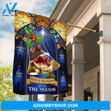 Birth of Jesus, Mother Mary, Stained glass windows, Jesus is the reason for the season - Jesus Flag