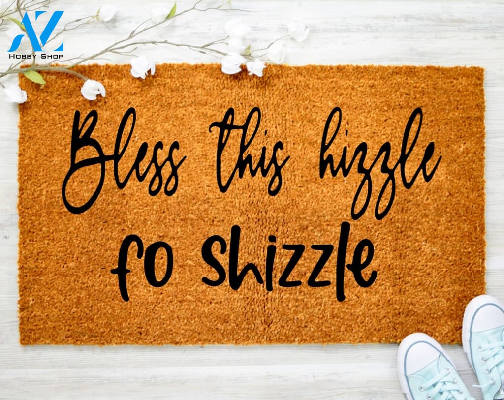 Bless This Hizzle Fo Shizzle Door Mat Lyrics Doormat Music Mat Porch Decor Home Decor Funny Wedding Gift