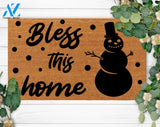Bless This Home Custom Doormat Christmas Decoration Family Name Gift Business Logo Rug Closing Housewarming