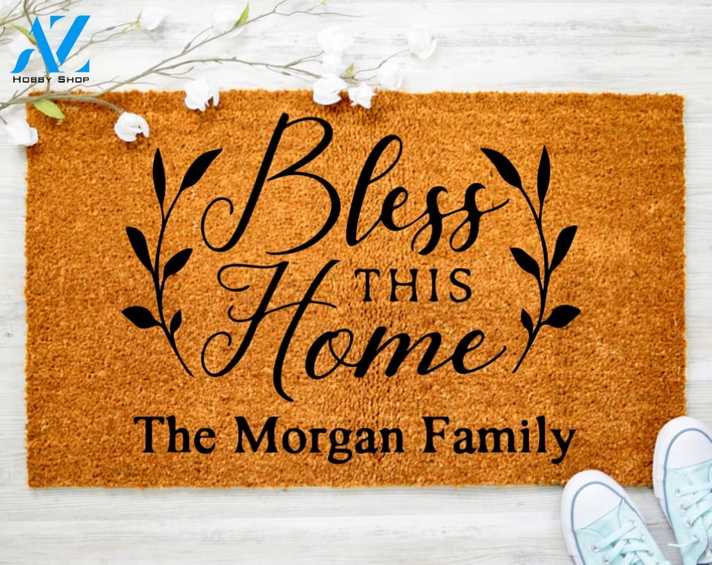 Bless This Home Jesus Doormat Custom Doormat Bible Jesus Doormat Housewarming Gift