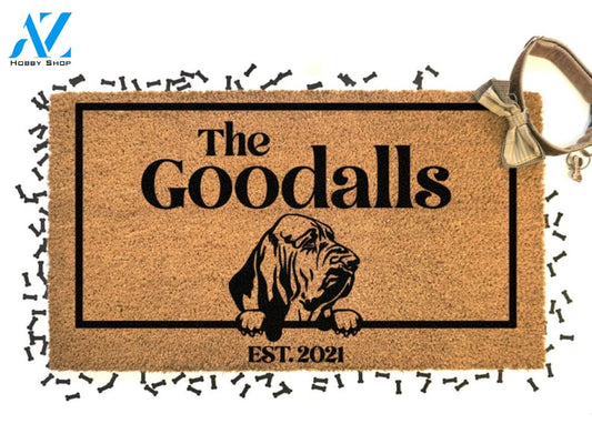 Bloodhound Door Mat - Dog Doormat- Custom Pet Breed - Personalized Animal Doormat - Cute Family Pet Lover Gift - Couples