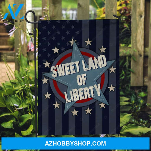 Blue star, Unique background, Sweet land of liberty - Jesus Flag