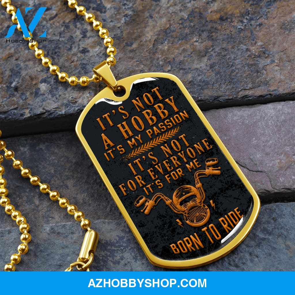 Born to Ride - Graphical Dog Tag & Ball chain (steel) Man