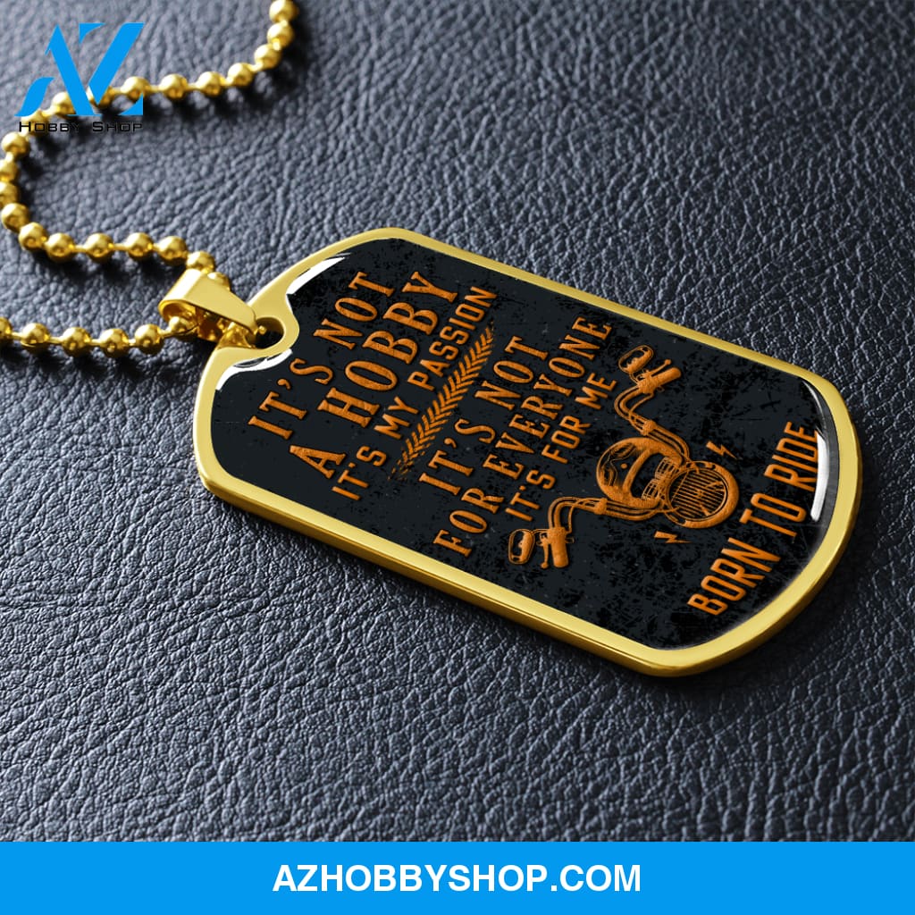 Born to Ride - Graphical Dog Tag & Ball chain (steel) Man