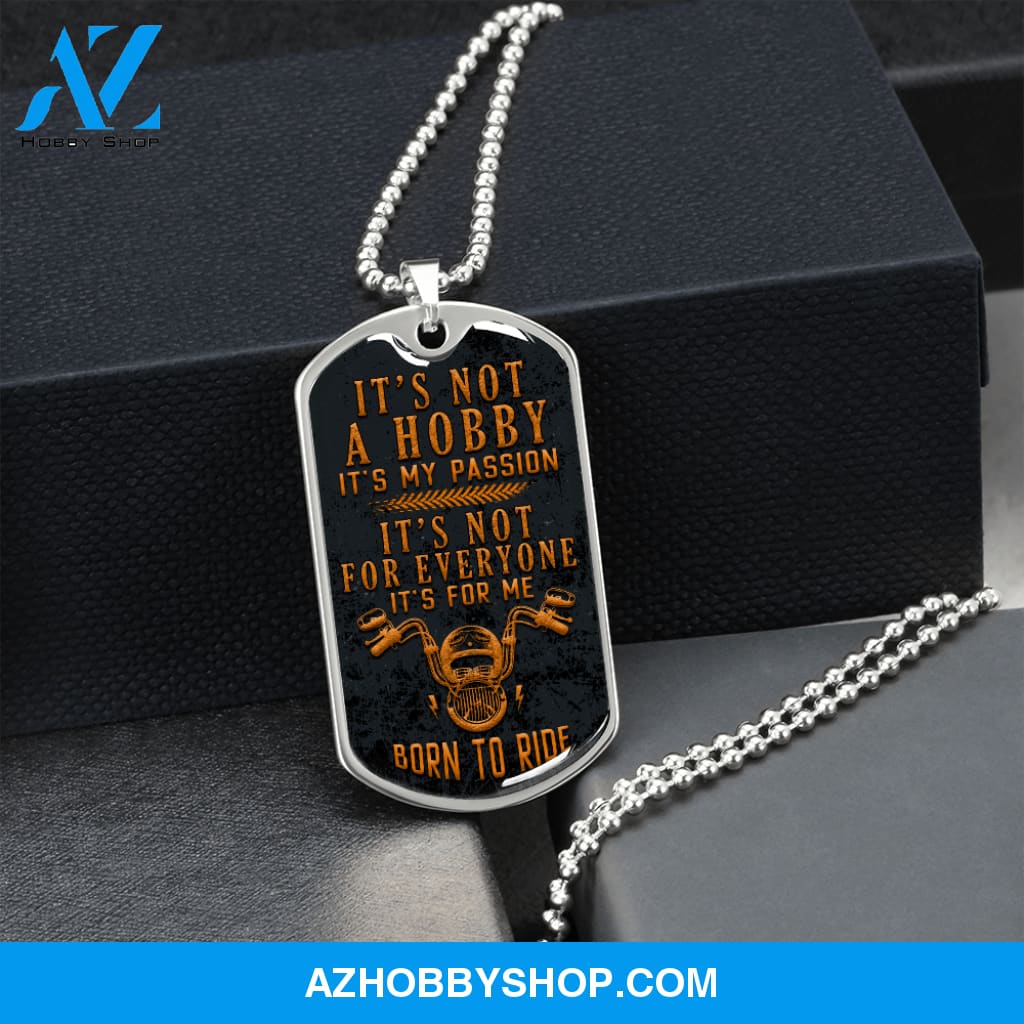 Born to Ride - Graphical Dog Tag & Ball chain (steel) Man
