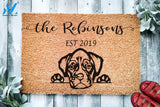 Boxer Puppy Dog v2 Personalized Doormat Custom Doormat Welcome Mat Housewarming Gift Last Name Door Mat Puppy