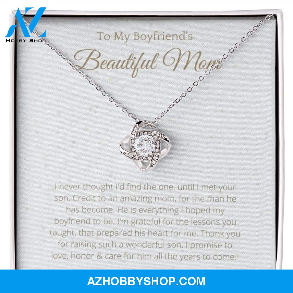 Boyfriend mom Lovely Knot White Gold Necklace