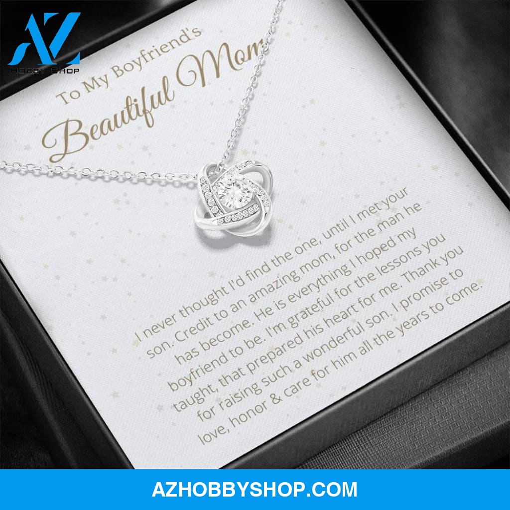 Boyfriend mom Lovely Knot White Gold Necklace