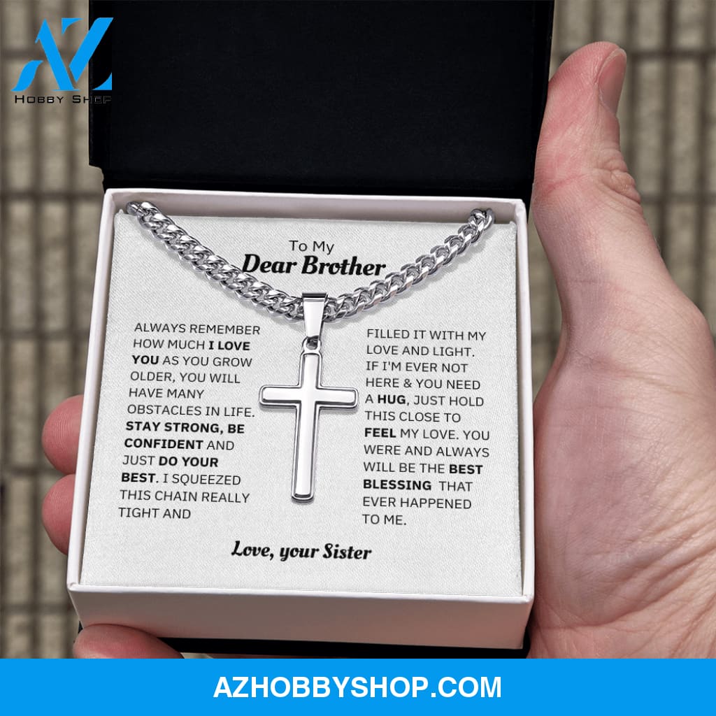 Brother - Blessing - Cross Cuban Link Chain