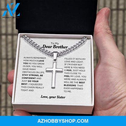 Brother - Blessing - Cross Cuban Link Chain