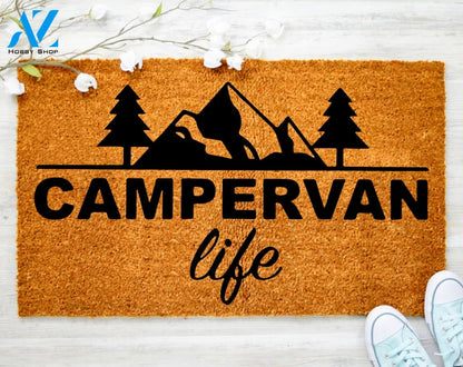 Camper Van Doormat Camping RV Sign Decorating Doormat Jesus Doormat Porch Decor Housewarming Gift