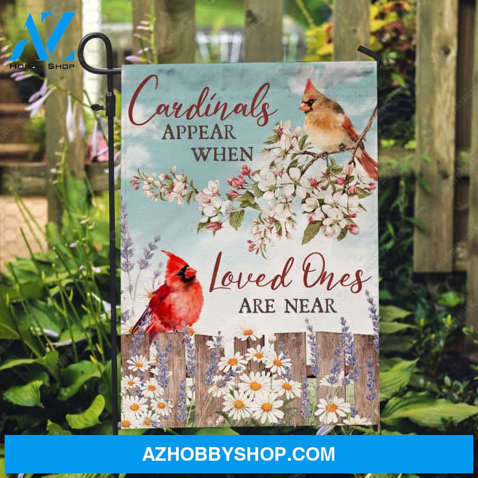 Cardinals painting, White flower, Cardinals appear Loved ones near - Heaven Flag