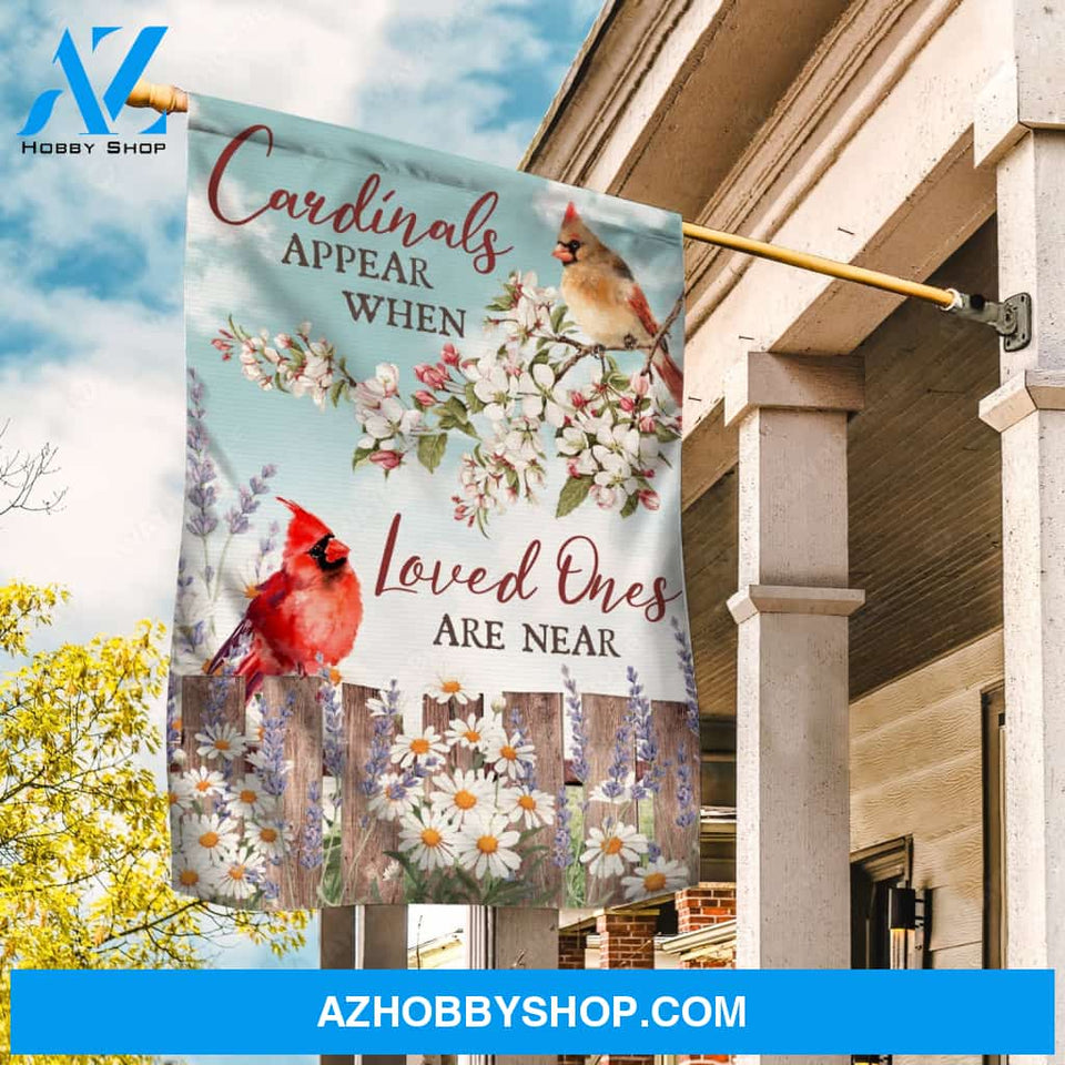 Cardinals painting, White flower, Cardinals appear Loved ones near - Heaven Flag