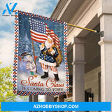 Christmas decoration, Lovely snowman, American flag, Santa Claus is coming to town - Jesus Flag