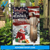 Christmas gifts, Amazing Jesus painting, Cardinal, Snowflakes are kisses from heaven - Jesus Flag