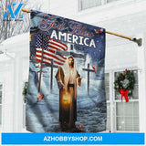 Christmas night, Stunning cross, Beautiful Jesus painting, God bless America - Jesus Flag