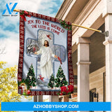 Christmas tree, Jesus drawing, Lucky cardinal, Joy to the world - Jesus Flag