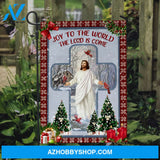Christmas tree, Jesus drawing, Lucky cardinal, Joy to the world - Jesus Flag