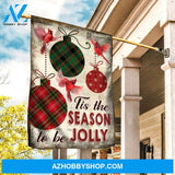 Christmas tree ornaments, Christmas decoration, Red cardinal, Tis the season to be jolly - Jesus Flag